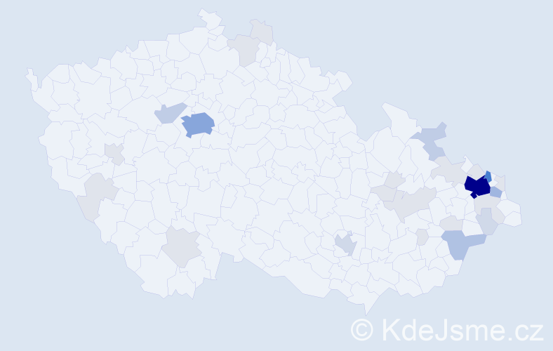 Příjmení: 'Sivek', počet výskytů 87 v celé ČR