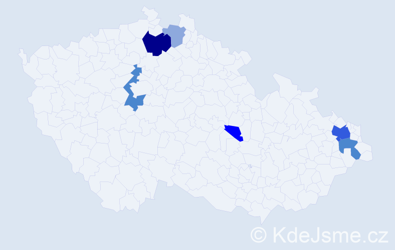 Příjmení: 'Kucko', počet výskytů 19 v celé ČR