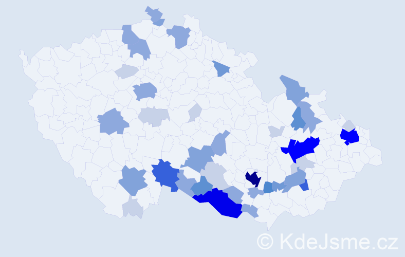 Příjmení: 'Seitl', počet výskytů 125 v celé ČR