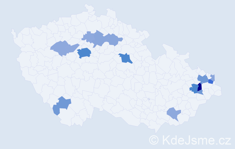 Příjmení: 'Burgertová', počet výskytů 45 v celé ČR