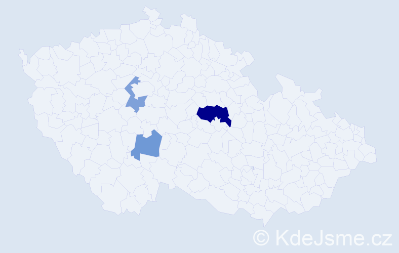 Příjmení: 'Madolová', počet výskytů 5 v celé ČR