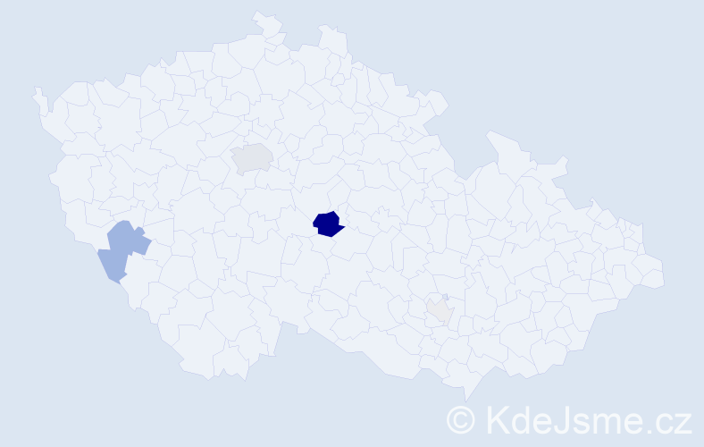 Příjmení: 'Kotan', počet výskytů 17 v celé ČR