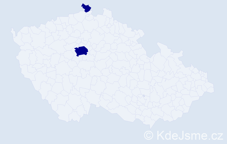 Příjmení: 'Koštálová', počet výskytů 2 v celé ČR