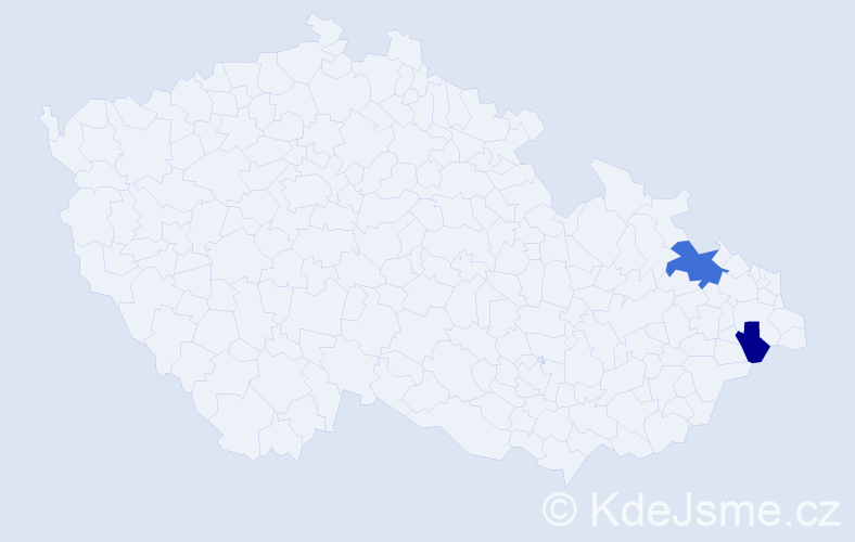 Příjmení: 'Quisek', počet výskytů 9 v celé ČR