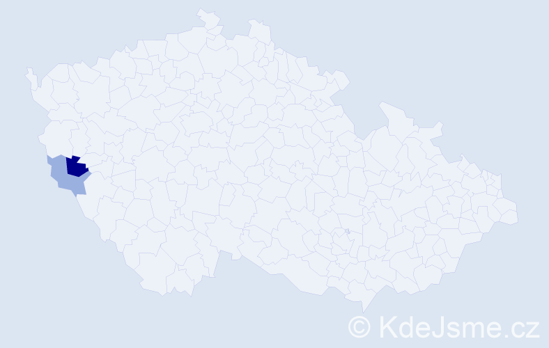 Příjmení: 'Baštýnová', počet výskytů 3 v celé ČR