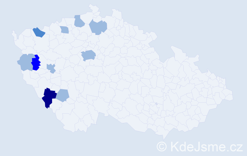 Příjmení: 'Černega', počet výskytů 16 v celé ČR