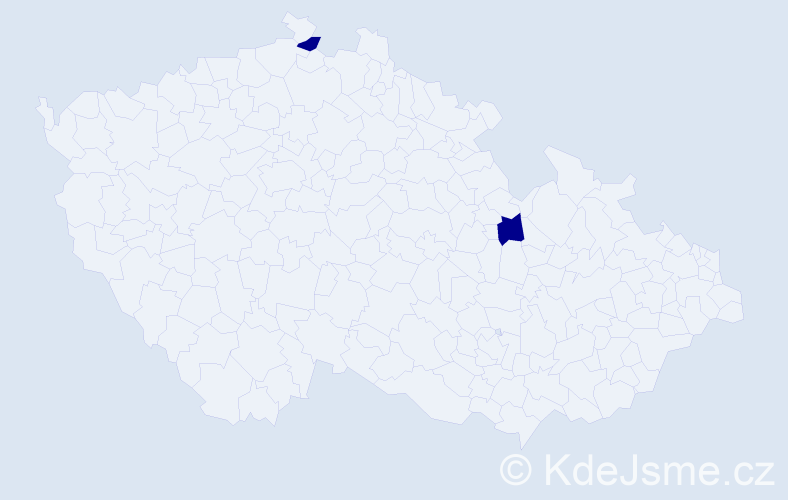 Příjmení: 'Krcalová', počet výskytů 2 v celé ČR