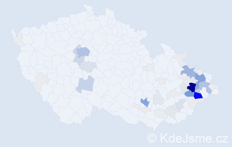 Příjmení: 'Kramolišová', počet výskytů 277 v celé ČR