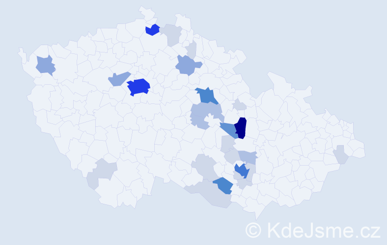 Příjmení: 'Klodnerová', počet výskytů 89 v celé ČR