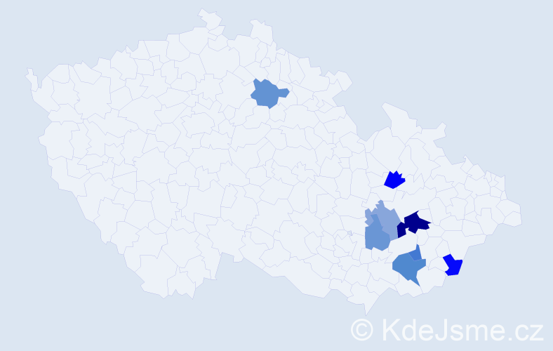Příjmení: 'Marecká', počet výskytů 12 v celé ČR