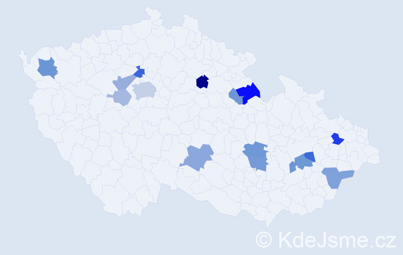 Příjmení: 'Solár', počet výskytů 35 v celé ČR