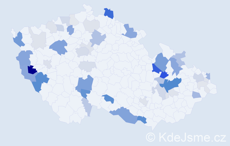 Příjmení: 'Kauerová', počet výskytů 158 v celé ČR