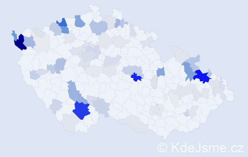 Příjmení: 'Bendík', počet výskytů 395 v celé ČR