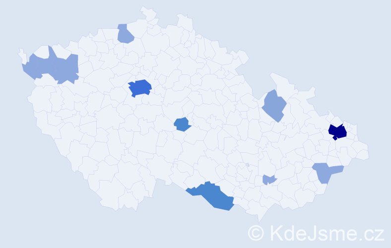 Příjmení: 'Vilk', počet výskytů 30 v celé ČR