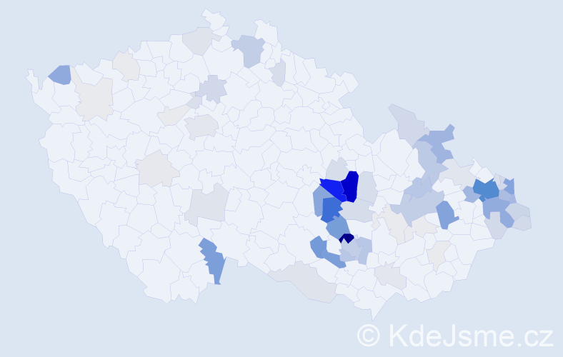 Příjmení: 'Břenková', počet výskytů 279 v celé ČR