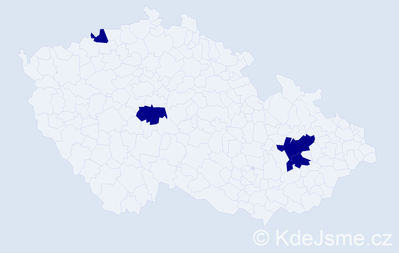 Příjmení: 'Mikulášiková', počet výskytů 4 v celé ČR