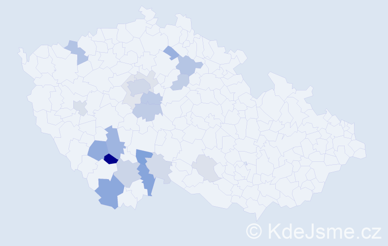 Příjmení: 'Činátlová', počet výskytů 51 v celé ČR