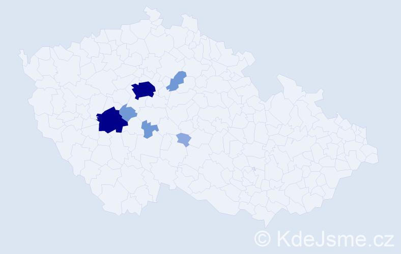 Příjmení: 'Zázvůrková', počet výskytů 19 v celé ČR