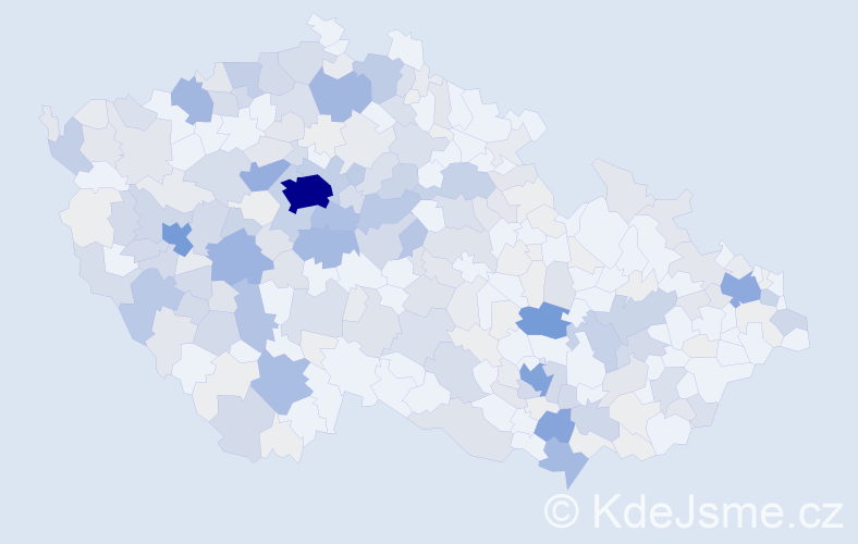 Příjmení: 'Zoubek', počet výskytů 957 v celé ČR