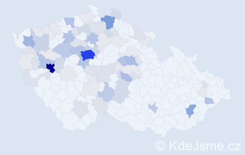 Příjmení: 'Šteklová', počet výskytů 269 v celé ČR