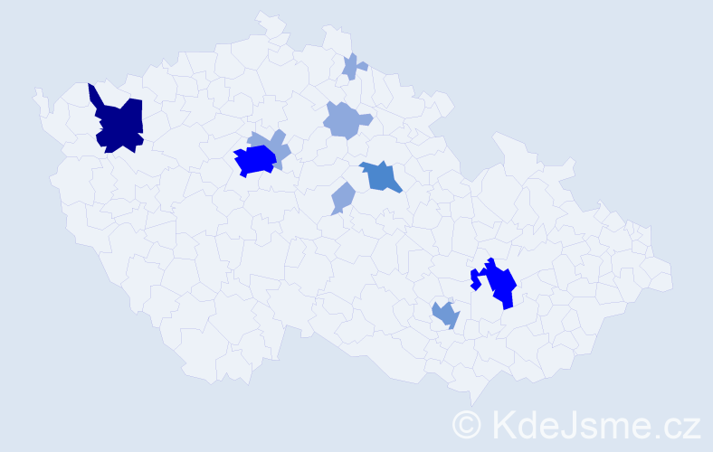 Příjmení: 'Donthová', počet výskytů 23 v celé ČR