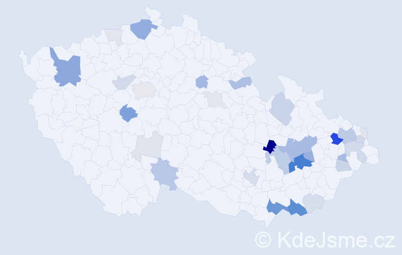 Příjmení: 'Kalmanová', počet výskytů 98 v celé ČR