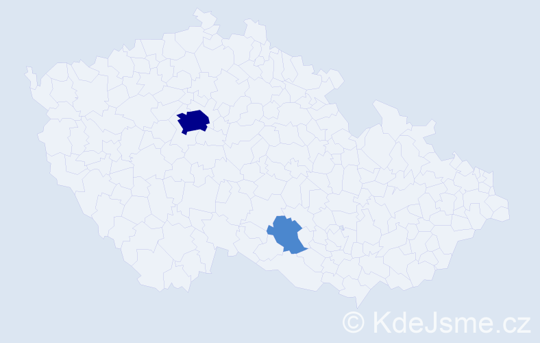 Příjmení: 'Rimbalová', počet výskytů 6 v celé ČR