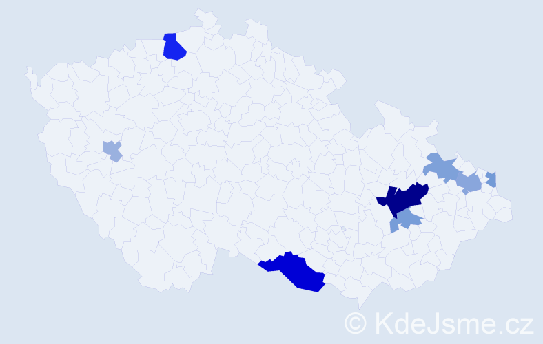 Příjmení: 'Rudorfer', počet výskytů 17 v celé ČR
