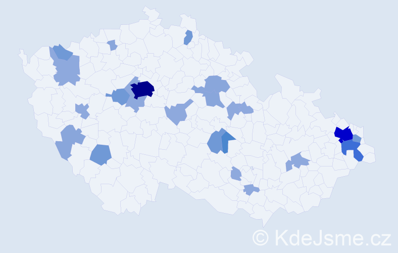 Příjmení: 'Marcinko', počet výskytů 61 v celé ČR