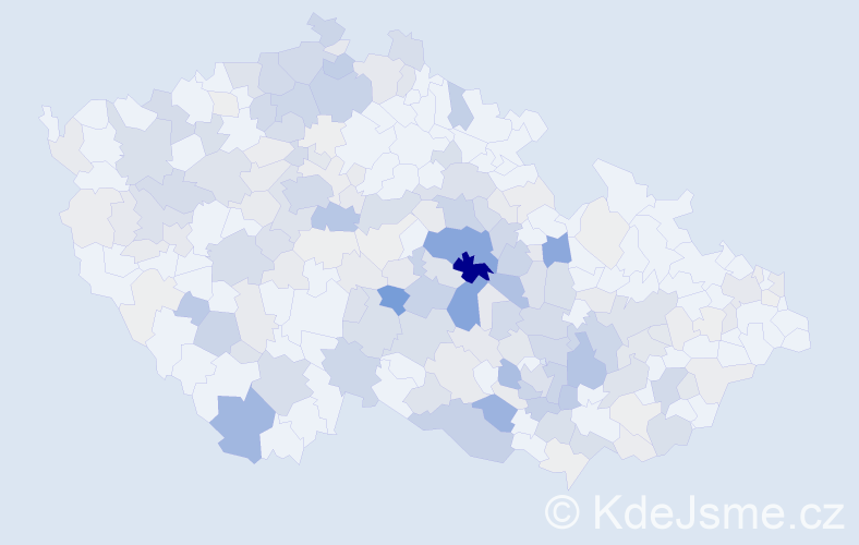 Příjmení: 'Moučka', počet výskytů 790 v celé ČR