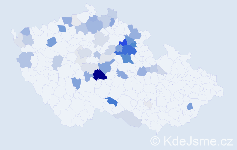 Příjmení: 'Brzek', počet výskytů 168 v celé ČR