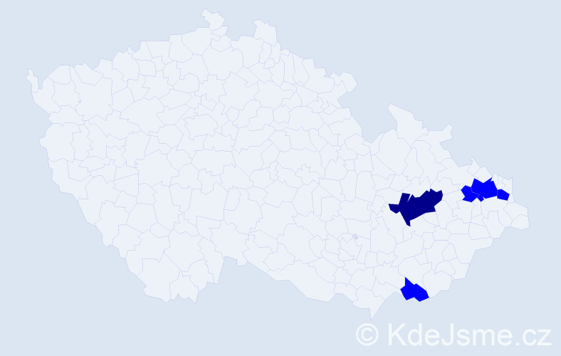 Příjmení: 'Patrmannová', počet výskytů 6 v celé ČR