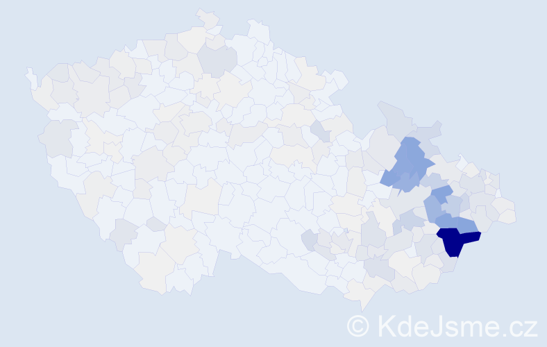 Příjmení: 'Orságová', počet výskytů 1085 v celé ČR