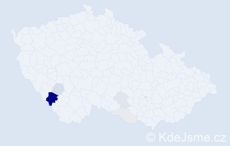 Příjmení: 'Mondlová', počet výskytů 20 v celé ČR