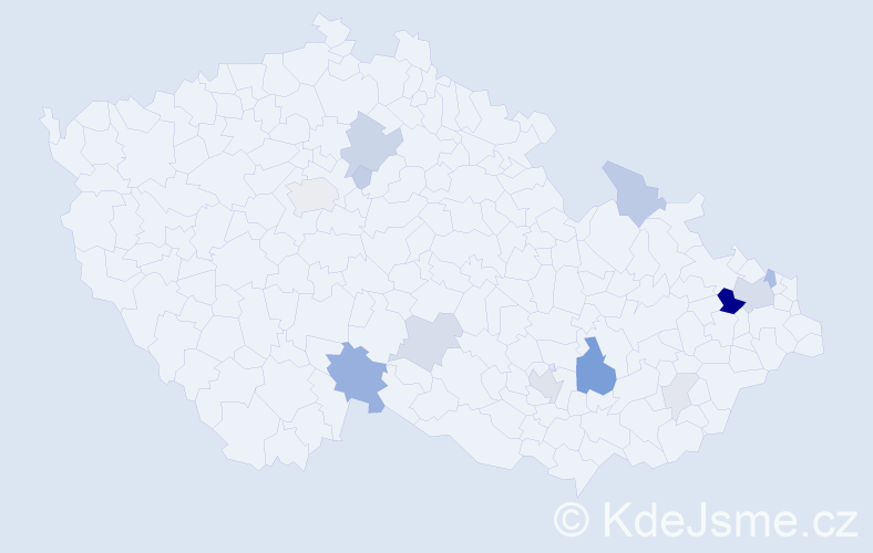 Příjmení: 'Gurka', počet výskytů 47 v celé ČR