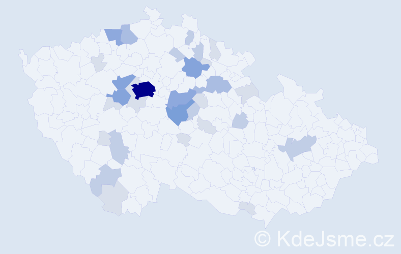 Příjmení: 'Machalická', počet výskytů 84 v celé ČR