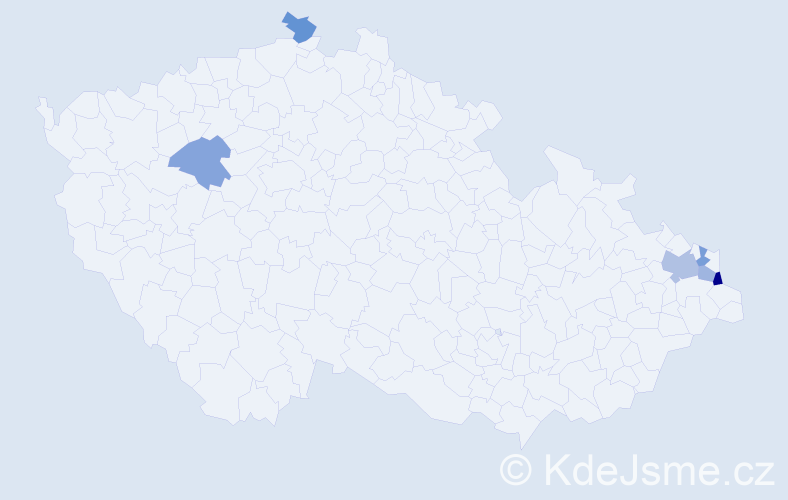 Příjmení: 'Džuman', počet výskytů 8 v celé ČR