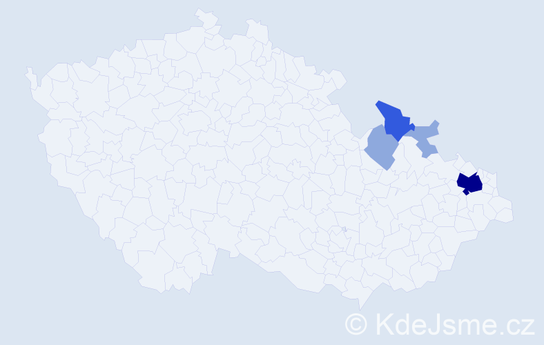 Příjmení: 'Akritidu', počet výskytů 10 v celé ČR