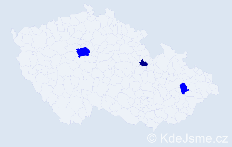 Příjmení: 'Small', počet výskytů 4 v celé ČR