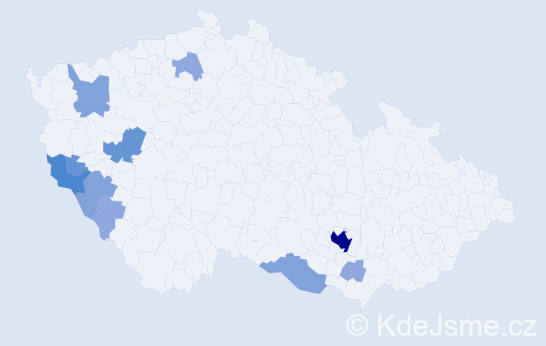 Příjmení: 'Mühlbacher', počet výskytů 30 v celé ČR