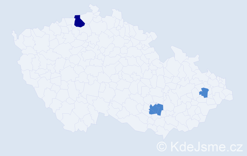 Příjmení: 'Pable', počet výskytů 6 v celé ČR