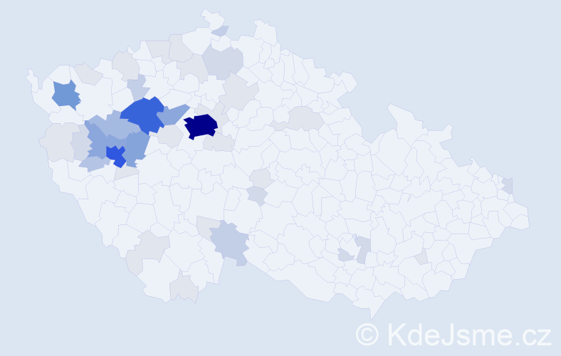 Příjmení: 'Franče', počet výskytů 150 v celé ČR