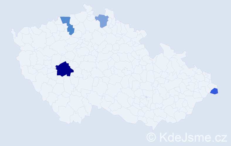 Příjmení: 'Čilo', počet výskytů 12 v celé ČR