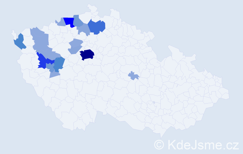 Příjmení: 'Dick', počet výskytů 52 v celé ČR