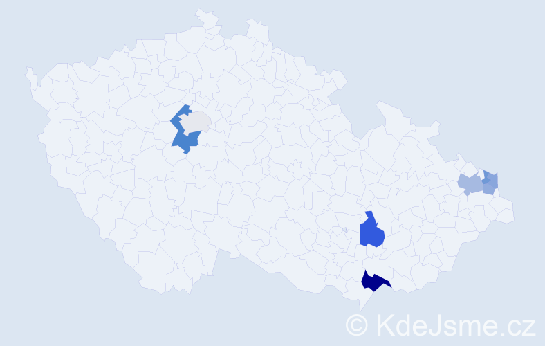 Příjmení: 'Skutecký', počet výskytů 15 v celé ČR