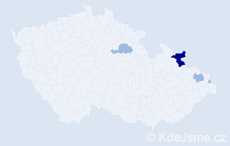 Příjmení: 'Vojkuvková', počet výskytů 7 v celé ČR
