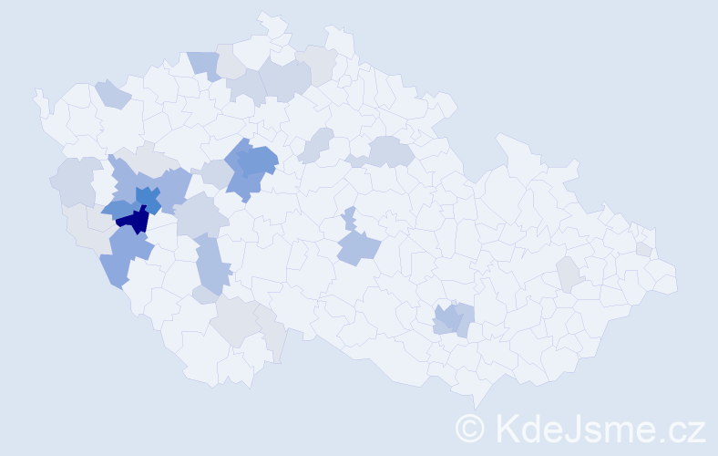 Příjmení: 'Krs', počet výskytů 136 v celé ČR