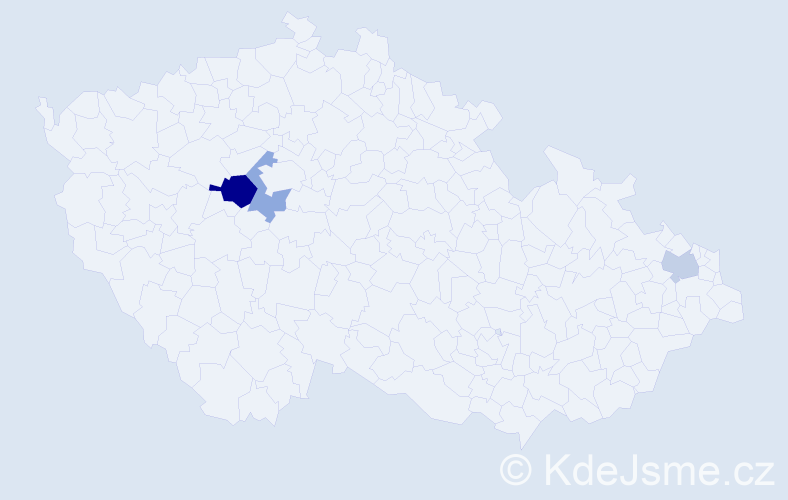 Příjmení: 'Kuldásková', počet výskytů 5 v celé ČR