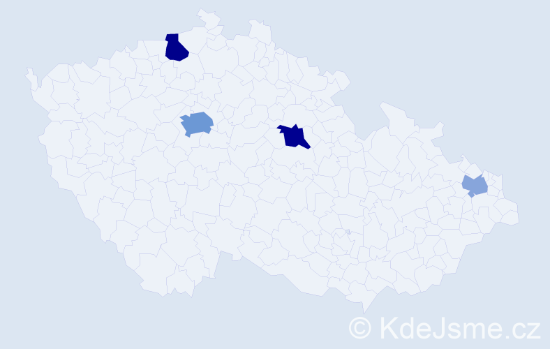 Příjmení: 'Isakov', počet výskytů 10 v celé ČR