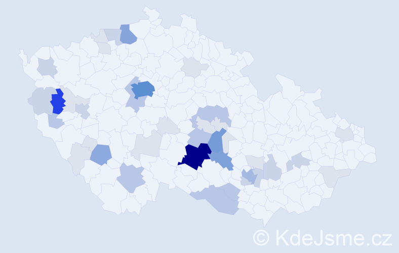 Příjmení: 'Hradová', počet výskytů 133 v celé ČR